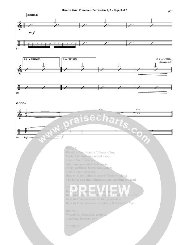 Here In Your Presence Percussion 1/2 (Jon Egan)