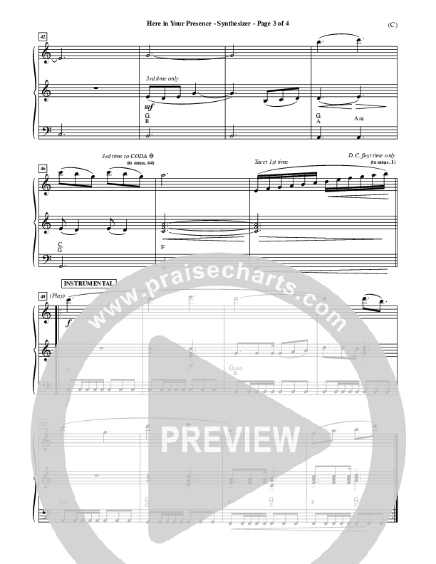 Here In Your Presence Synth (Jon Egan)