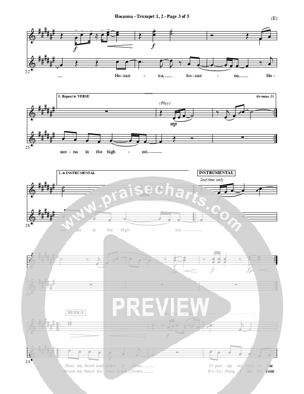 Hosanna Trumpet 1,2 (Brooke Fraser)