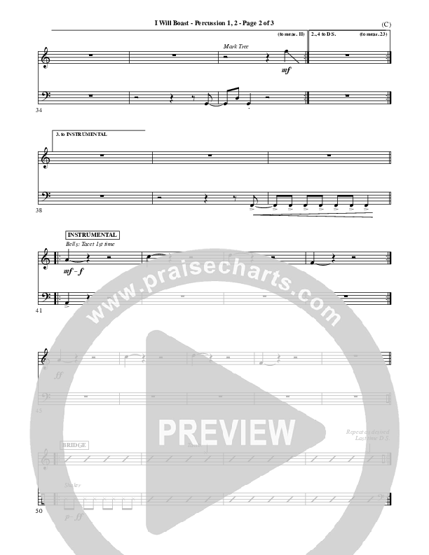 I Will Boast Percussion 1/2 (Paul Baloche)