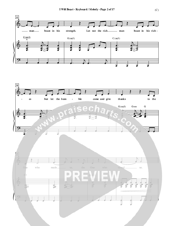 I Will Boast Piano/Vocal (Paul Baloche)