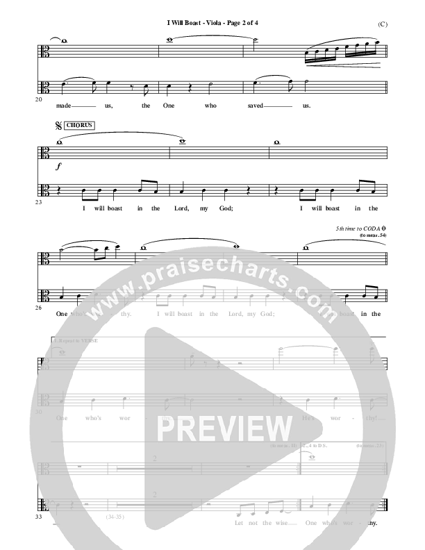 I Will Boast Viola (Paul Baloche)