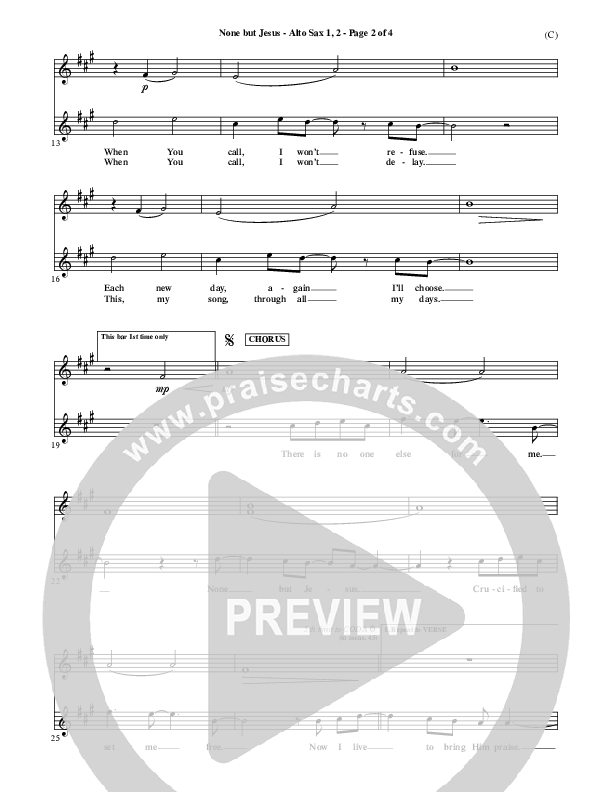 None But Jesus Alto Sax 1/2 (Brooke Fraser)