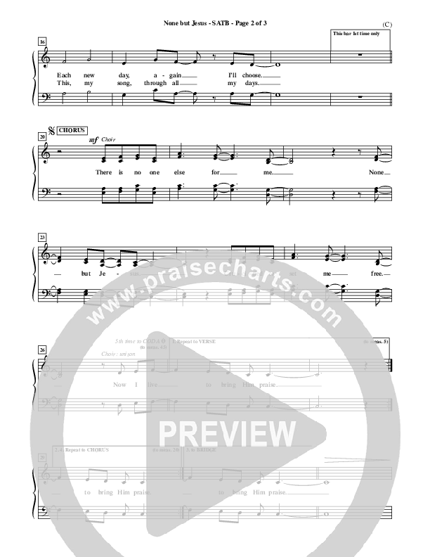 None But Jesus Choir Vocals (SATB) (Brooke Fraser)