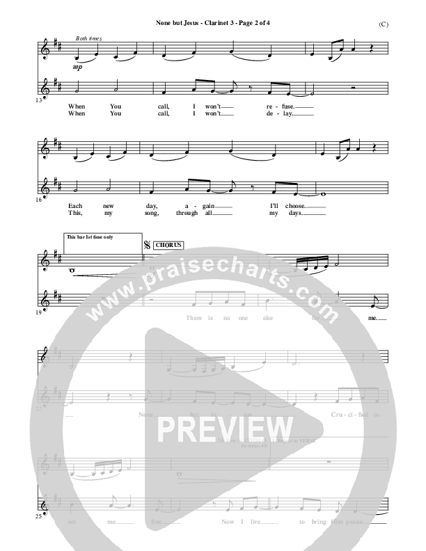 None But Jesus Clarinet 3 (Brooke Fraser)