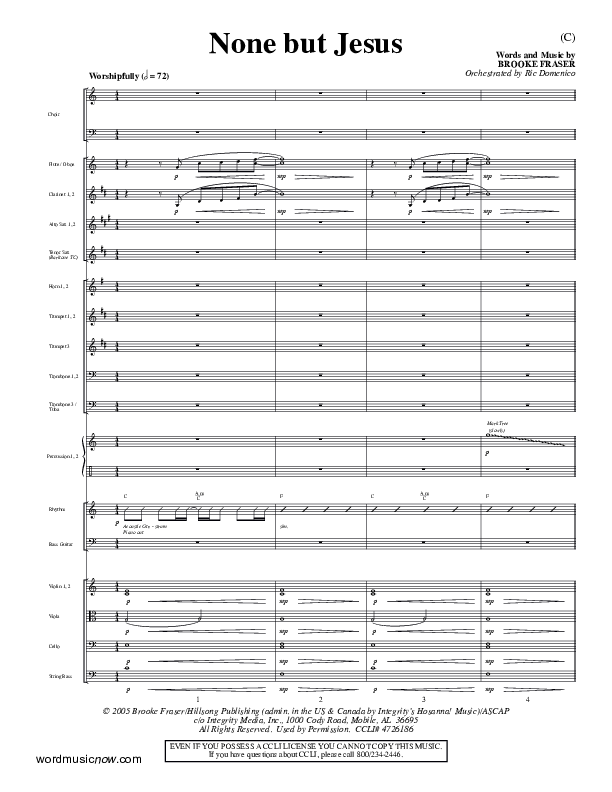 None But Jesus Conductor's Score (Brooke Fraser)