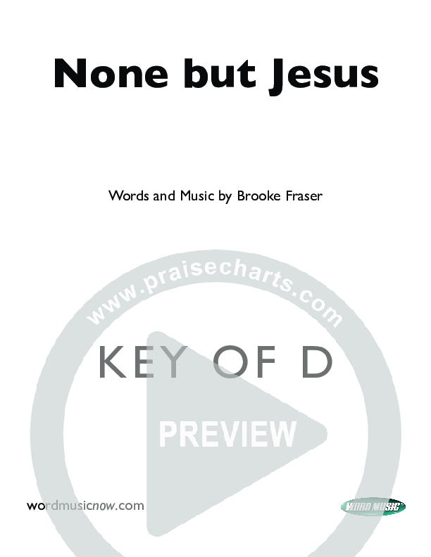 None But Jesus Cover Sheet (Brooke Fraser)