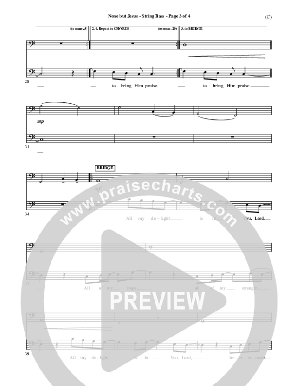 None But Jesus Double Bass (Brooke Fraser)