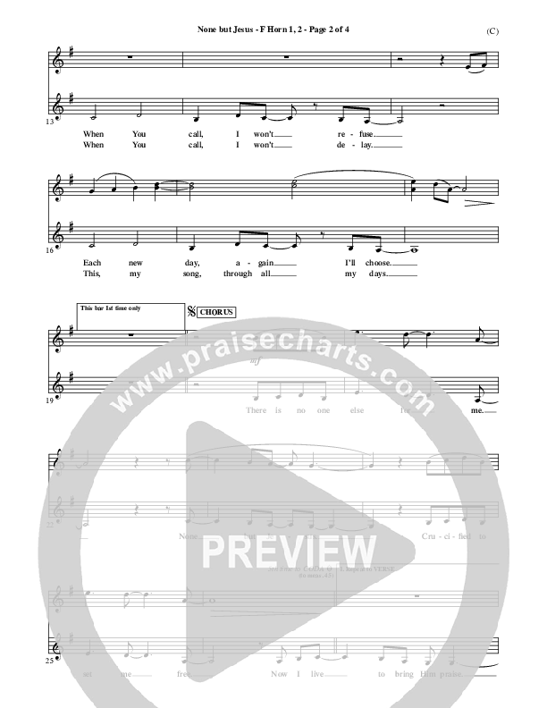 None But Jesus French Horn 1/2 (Brooke Fraser)