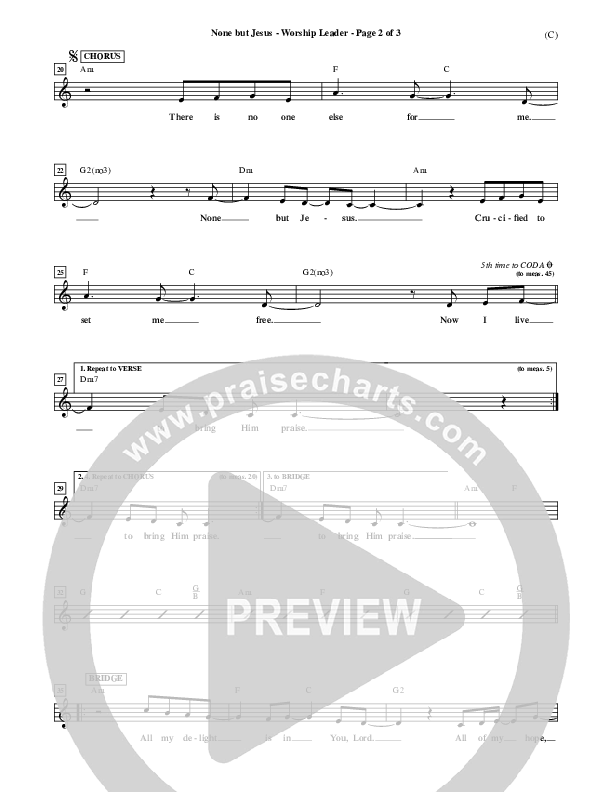 None But Jesus Lead Sheet (Brooke Fraser)