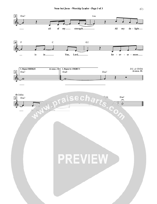 None But Jesus Lead Sheet (Brooke Fraser)