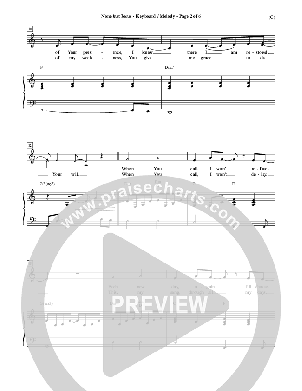 None But Jesus Piano/Vocal (Brooke Fraser)