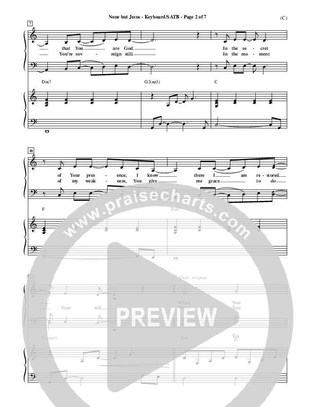 None But Jesus Lead Sheet (Brooke Fraser)