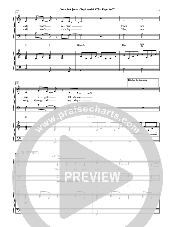None But Jesus Lead Sheet (Brooke Fraser)