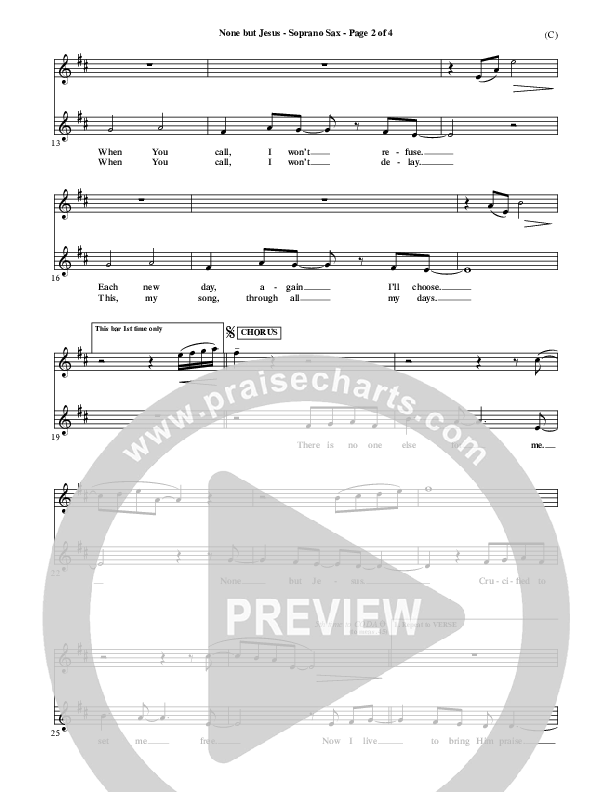 None But Jesus Soprano Sax (Brooke Fraser)