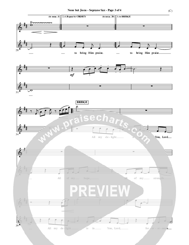 None But Jesus Soprano Sax (Brooke Fraser)