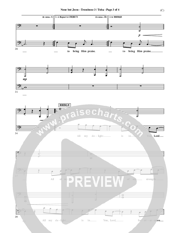 None But Jesus Trombone 3/Tuba (Brooke Fraser)