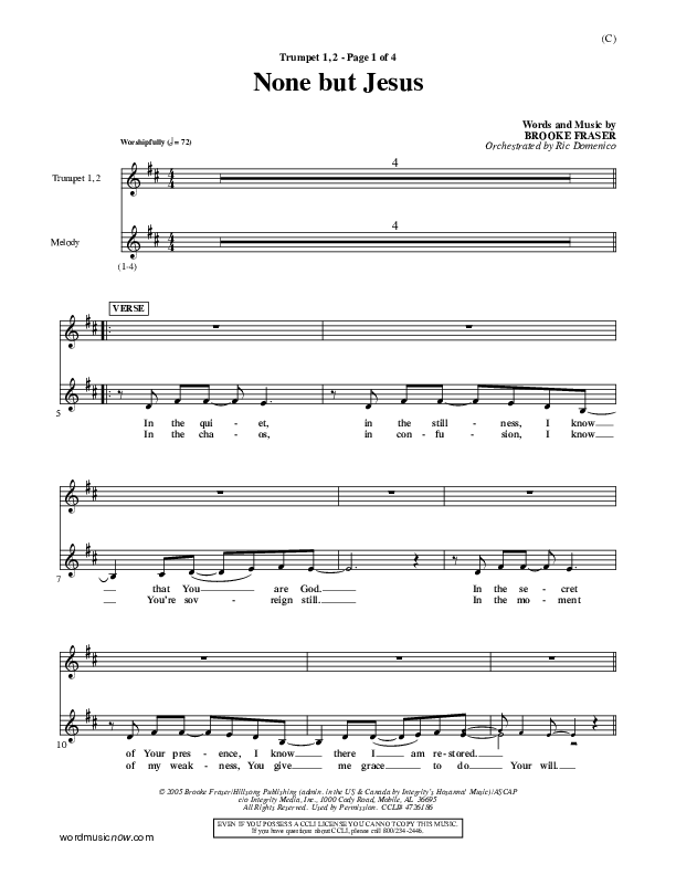 None But Jesus Trumpet 1,2 (Brooke Fraser)