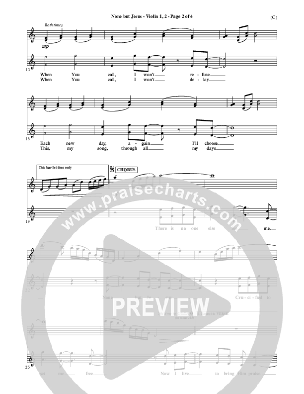 None But Jesus Violin 1/2 (Brooke Fraser)