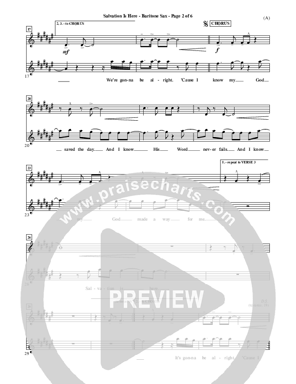 Salvation Is Here Bari Sax (Joel Houston)