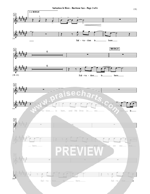 Salvation Is Here Bari Sax (Joel Houston)