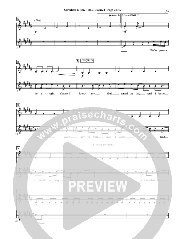 Salvation Is Here Bass Clarinet (Joel Houston)