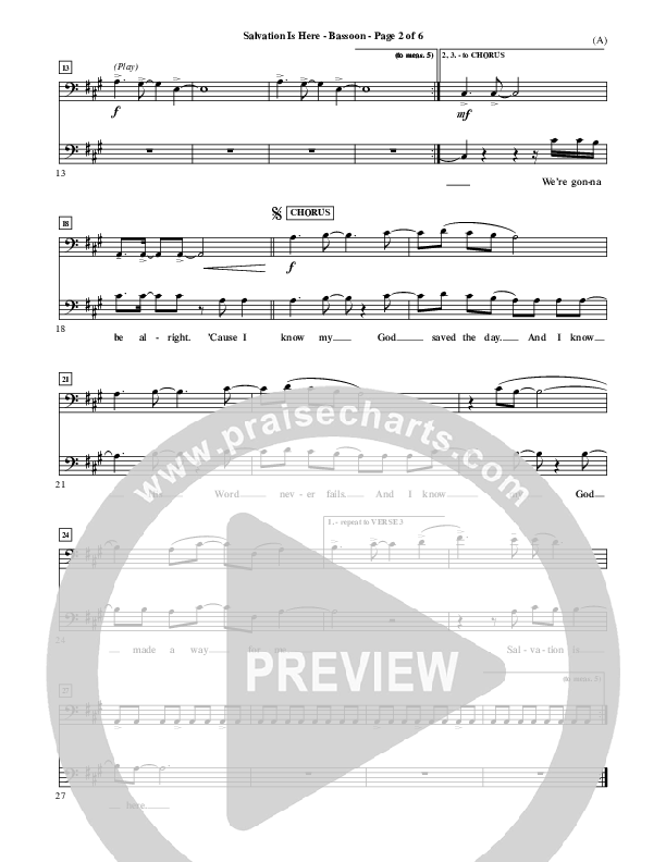 Salvation Is Here Bassoon (Joel Houston)