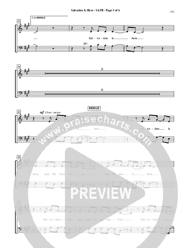 Salvation Is Here Choir Vocals (SATB) (Joel Houston)