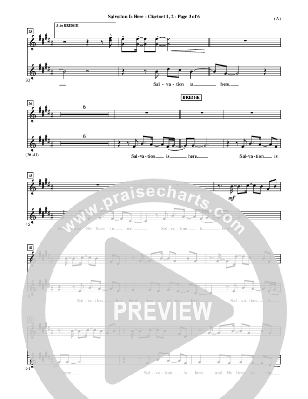 Salvation Is Here Clarinet 1/2 (Joel Houston)