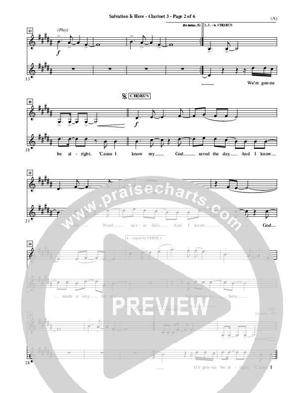 Salvation Is Here Clarinet 3 (Joel Houston)