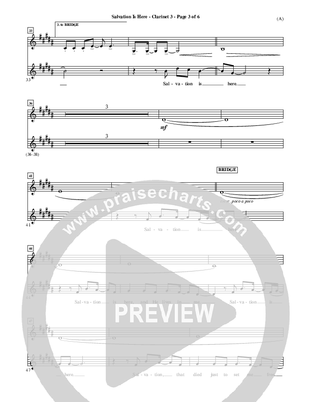 Salvation Is Here Clarinet 3 (Joel Houston)