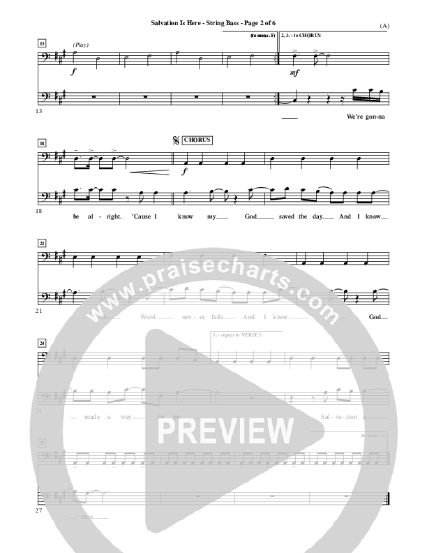 Salvation Is Here Double Bass (Joel Houston)