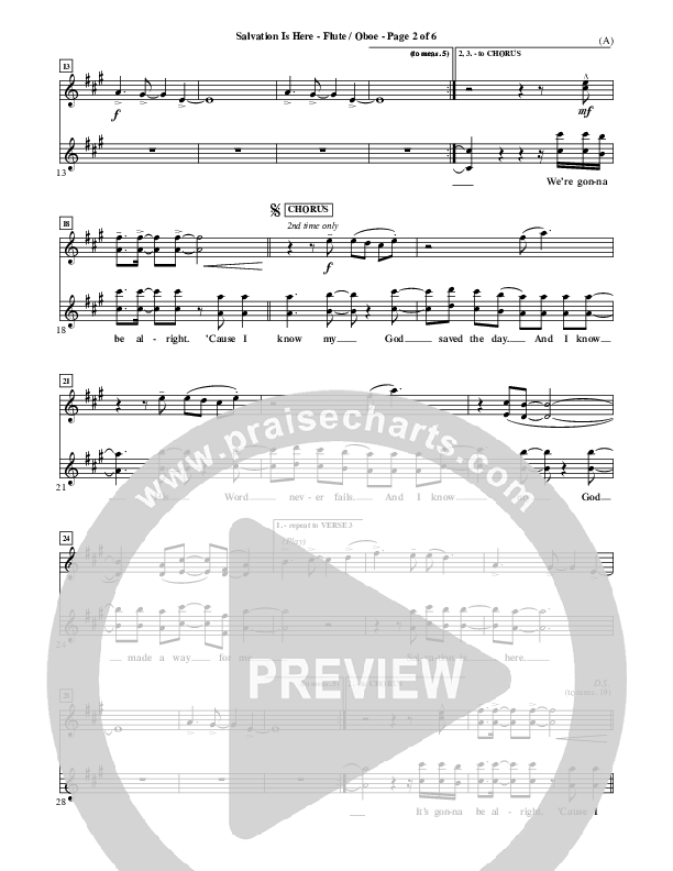 Salvation Is Here Flute/Oboe (Joel Houston)