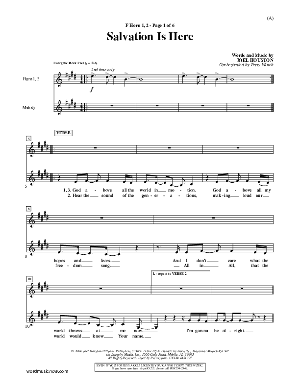 Salvation Is Here French Horn 1/2 (Joel Houston)