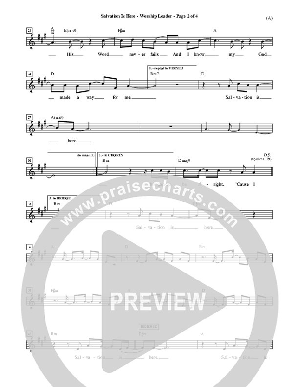 Salvation Is Here Lead Sheet (Joel Houston)