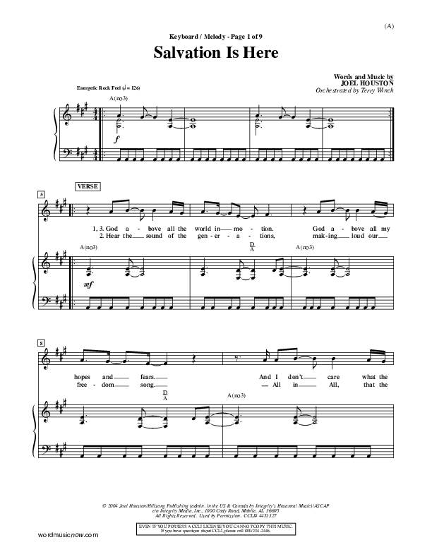 Salvation Is Here Piano/Vocal (Joel Houston)