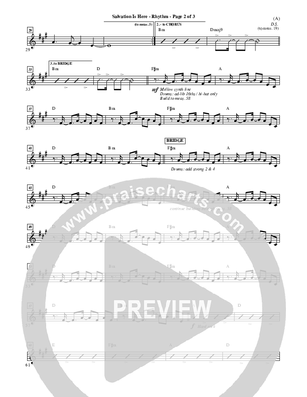 Salvation Is Here Rhythm Chart (Joel Houston)