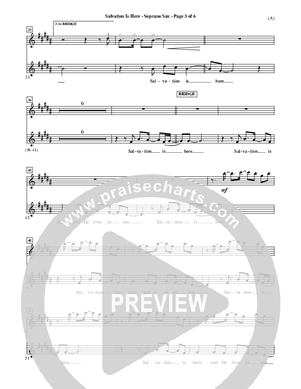 Salvation Is Here Soprano Sax (Joel Houston)