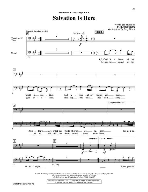 Salvation Is Here Trombone 3/Tuba (Joel Houston)