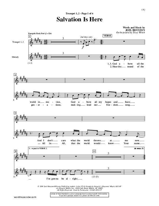 Salvation Is Here Trumpet 1,2 (Joel Houston)