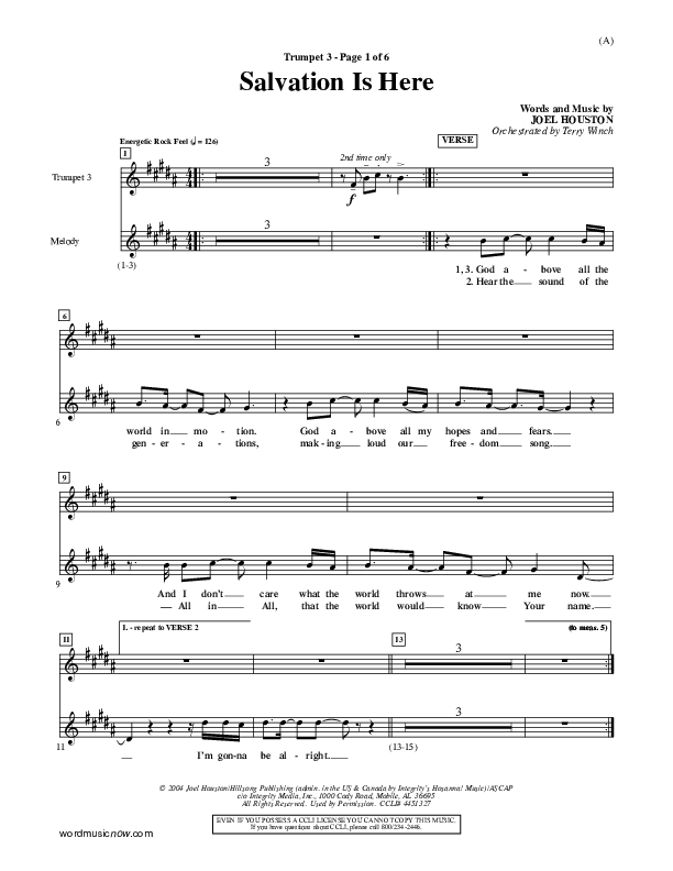 Salvation Is Here Trumpet 3 (Joel Houston)