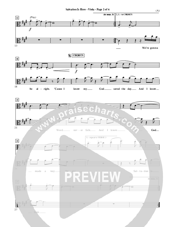 Salvation Is Here Viola (Joel Houston)