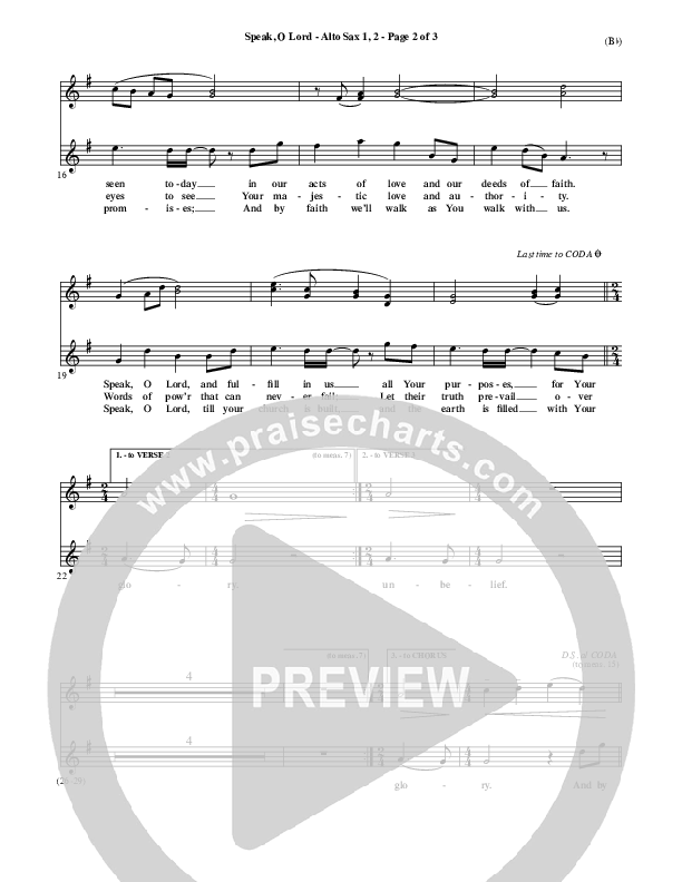 Speak O Lord Alto Sax 1/2 (Stuart Townend)