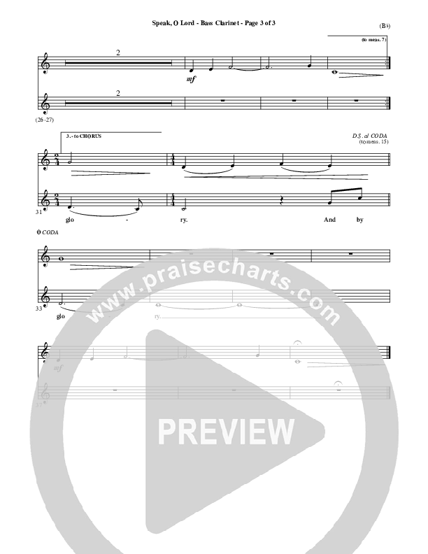 Speak O Lord Bass Clarinet (Stuart Townend)