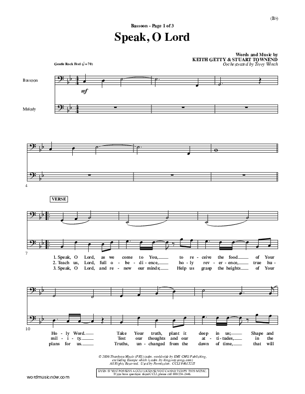 Speak O Lord Bassoon (Stuart Townend)