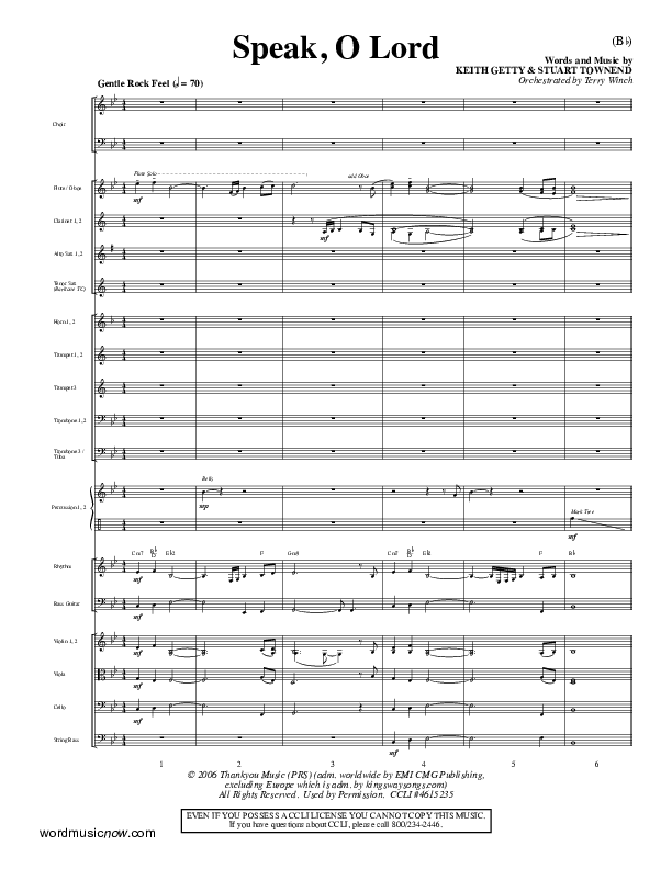 Speak O Lord Conductor's Score (Stuart Townend)