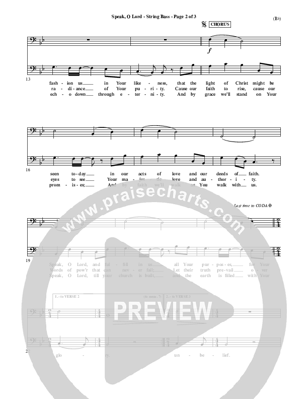 Speak O Lord Double Bass (Stuart Townend)