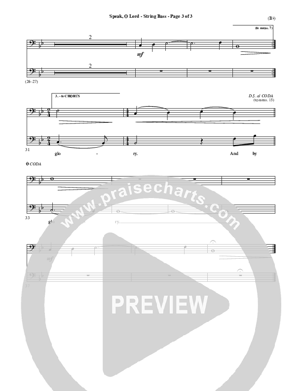 Speak O Lord Double Bass (Stuart Townend)