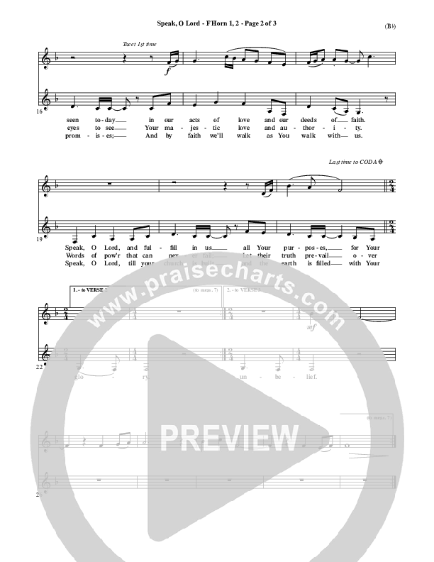 Speak O Lord French Horn 1/2 (Stuart Townend)