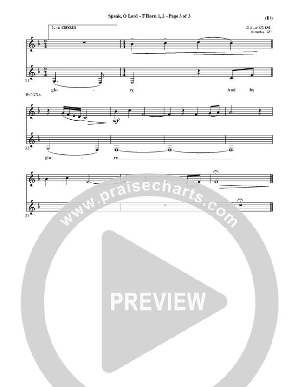 Speak O Lord French Horn 1/2 (Stuart Townend)